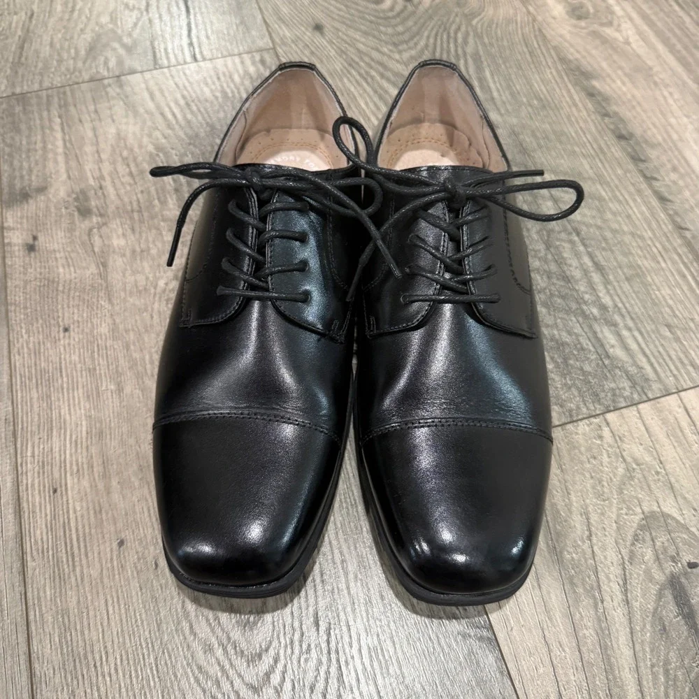 Florsheim Kids Reveal Cap Toe Oxford Jr Dress Shoes Black Boys Size 5M